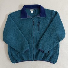 Vintage LL Bean Deep Pile Fleece Jacket Full Zip Size M Outdoor Gorpcore USA 90s