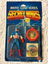 CAPTAIN AMERICA 1984 SECRET WARS FIGURE MOC MATTEL MARVEL SUPER HEROES CLEAR