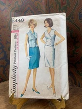vintage Simplicity Pattern 5443 Size 13 Single Double Breasted Weskit 1964