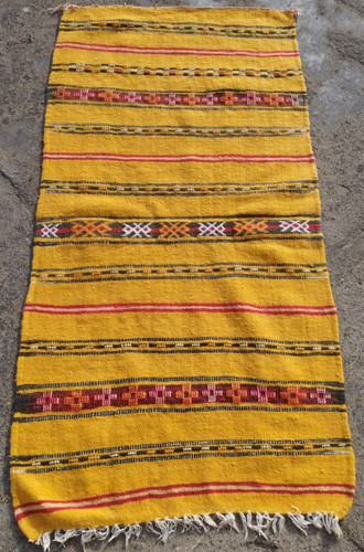 Vintage Traditional Oriental Turkish Multicolor Wool Kilim Rug Carpet 150x76 cm