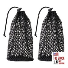 2PCS Golf Ball Storage Bag - Nylon Mesh Pouch for 48-56 Balls - Drawstring