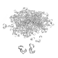 400Pcs Open Bead Tips Knot Covers for Jewelry Making DIY Crafts Silver 