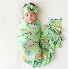Posh Peanut Bamboo Safari Animals Green Swaddle Baby Set NWT Whimsygoth Fantasy
