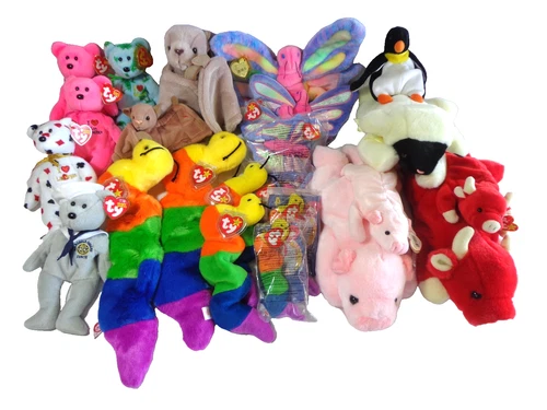 25 Ty Beanie Buddies, Babies Vintage/Retired Mixed Lot All Have Original Tags