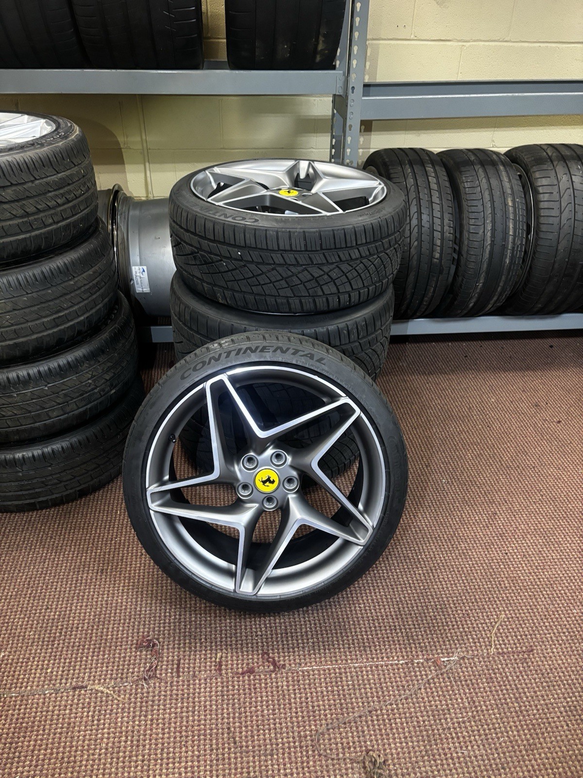 Set of 4, 20" Ferrari 488 GTB Wheels and Tires and Sensors!