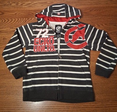 Vintage Y2K Ecko Unltd Youth Hoodie Zip Up Size Medium 