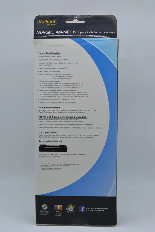 VuPoint (ST470T-PE) Magic Wand IV Portable Scanner - Brand New / Sealed - Image 2 of 4
