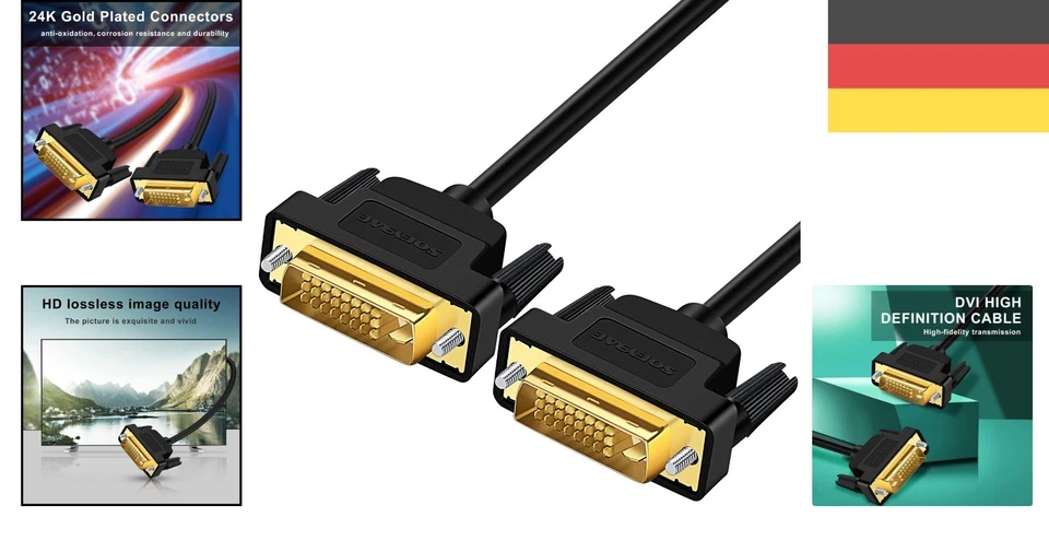 High-Speed DVI-D Kabel 5m – Vergoldete Kontakte & exzellente Signalqualität - Bild 2 von 4