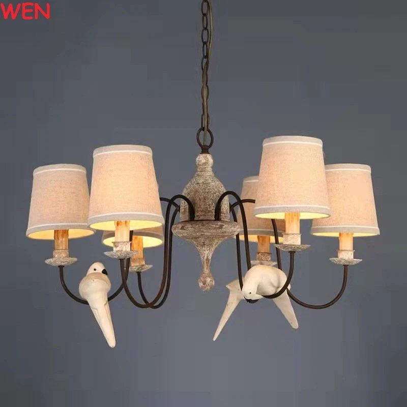 Creative rural Nordic bird chandelier living room hotel retro lighting fixtures - Image 2 of 4