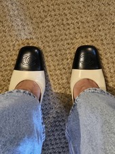 Chanel  Slingback shoes heels cc logo Cap Toe Uk 6 Pumps