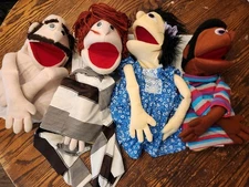 Lot Of 4 Vintage 70s/80s Half Body Foam Hand Puppets Good Shape 