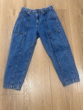 Gap Teen High Rise Crop Barrel Jeans Size 16 Girls Blue Denim Casual