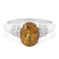 Cavill Ring Silber 925 Cognac Quarz 1,58Ct Oval Topas Damen Schmuck- Echtschmuck
