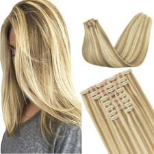 Clip in Hair Extensions Real Human Hair, Remy Human Hair Extensions Clip Ins for