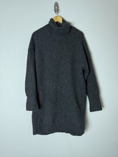 Uniqlo Soufflé Yarn Turtleneck Long-Sleeve Women's M Dark Grey Sweater Dress