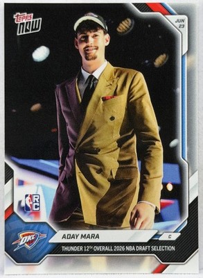 Aday Mara 2026-27 Topps Now 12th Pick Draft Base RC #AMAR OKC