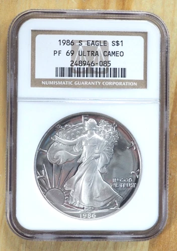 1986 S Proof $1 American Silver Eagle NGC PF69 Ultra Cameo - FREE SHIPPING!