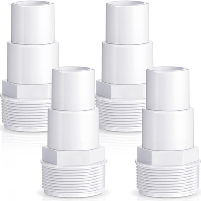 Zonon 4 Pieces Pool Hose Adapter Replacement 1 1/4'' to 1 1/2'' Threaded PVC Conne