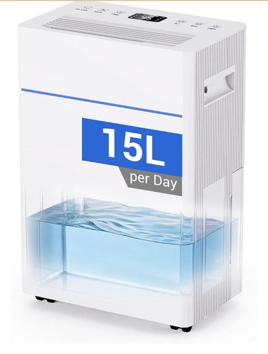 15L/Day Dehumidifiers for Home, 100m³/40m² Coverage,Auto Humidity Sensor