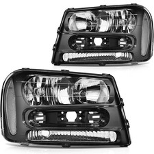 For 2002-2009 Chevy Chevrolet Trailblazer Headlights Assembly Left + Right Side