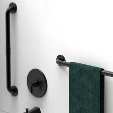 Dual Pack 1-1/4 x 24‘’ 2 Stainless Steel 24 Inch (Pack of 2), Matt Black 