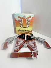 Cosplay Cowboy Toy Gun Holster Belt 6 Piece Set. 2 Toy Pistols, 1 Sheriff B