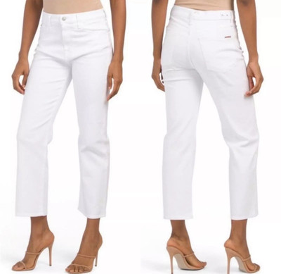HUDSON Noa Mid Rise Straight Crop White Denim Jeans Size 24