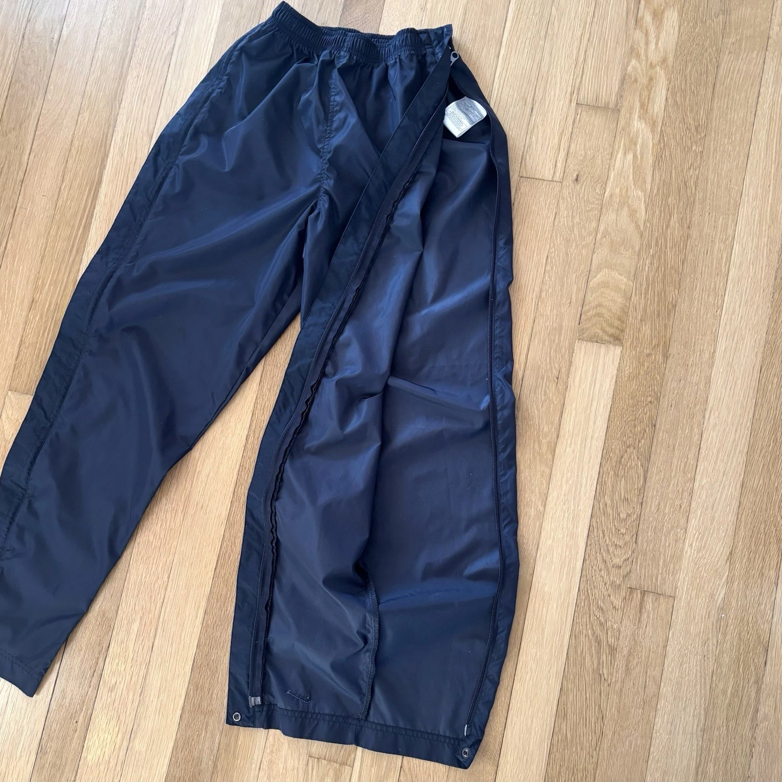 Vintage Nike Nylon Track Pants Womens Small Zip Lined Joggers 90s Rare