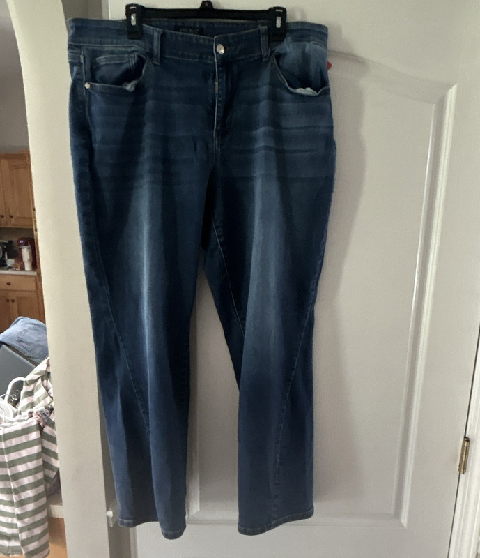 Judy Blue Women's Blue Denim Straight Leg 5-Pocket Jeans Button Closure 20W
