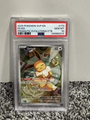 2025 Eevee 173 Pokemon Prismatic Evolutions ETB Promo PSA 10