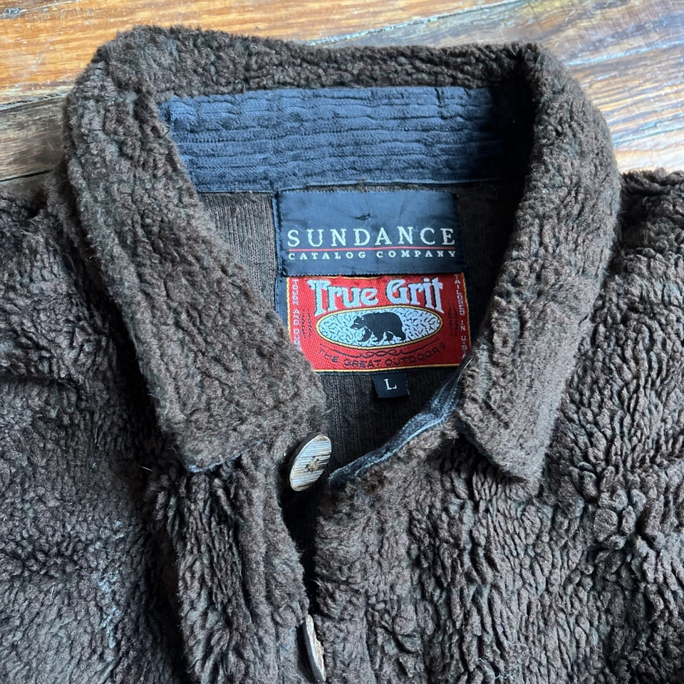 Оба Sundance каталог винтажный коричневый Shacket куртка на пуговицах женский размер большой - Изображение 3 из 4