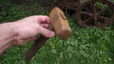 Antiker & seltener Cutler Hundekopfhammer, Schmiede Schmiedeeinsatz Amboss