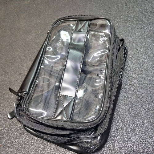 KipBelif Black And Clear Toiletry Bag, 10" x 6" x  4"
