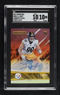 2017 Rookies & Stars Longevity Purple Signatures 2/25 TJ Watt #230 Auto RC 06bg