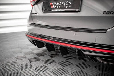 MAXTON DESIGN Difusor de aproximación trasero adecuado para Skoda Octavia RS Mk4 negro brillante