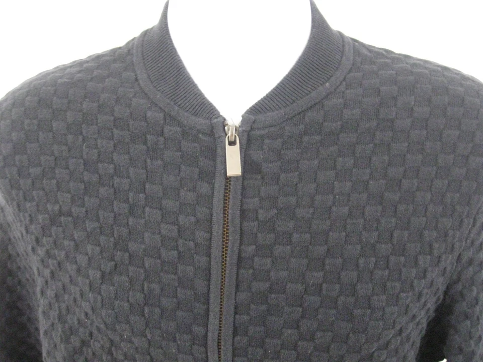 Hardy Amies Mens Cotton Full Zip Blue Cardigan Top Size M - Image 3 of 4