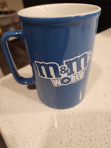Mars Inc 3D M&M's World Coffee Mug Blue Candy Thumbs Up 2006 Tall M&M - Picture 2 of 5