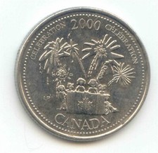 Canada 2000 CELEBRATION Quarter Canadian 25 Cent 25c Exact Coin