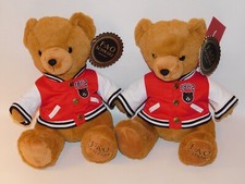 FAO Schwarz 1862 Varsity Jacket Teddy Bear Anniversary Soft Plush 12" - Lot of 2