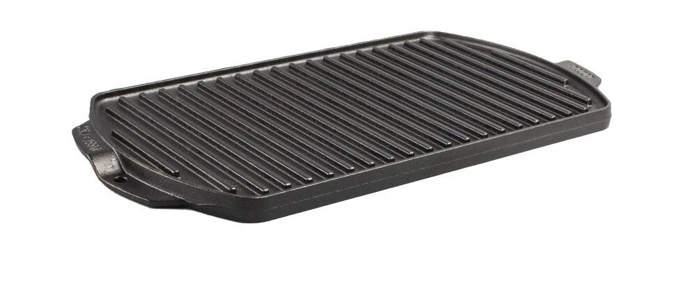 19" Black Seasoned Cast Iron Reversible Grill Griddle Outdoor Camping Cooking