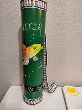 Vintage Rain Stick Instrument Hand Painted fish dolphin Wooden Rainstick wood