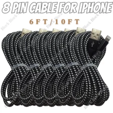 Heavy Duty Fast Charger Cable 6/10Ft Charging Cord For iPhone 14 13 12 11 XR 8 7