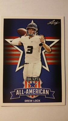 Trading Card Football NFL Drew Lock Denver Broncos Leaf Draft 2019