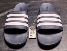 Brand New Mens Adidas Adilette Comfort Soft Slides Blue White GZ5892 Sz. 18