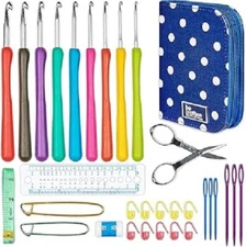 Be Craftee Premium Ergonomic Crochet Hook Set in Zippered Case