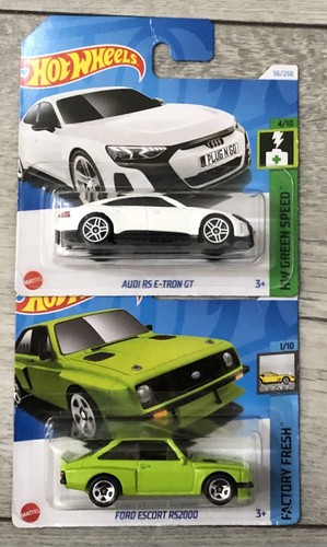 Hot Wheels Cars x 2 Ford Escort RS2000 & Audi RS E-Tron GT - Hot Wheels 2024 π’ - Picture 2 of 11