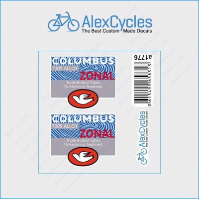 Jeu D'autocollants Décalcomanies Columbus Pour Cadre De Vélo