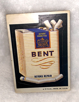 VTG Topps 1974 Wacky Packages Bent Beyond Repair Cigarettes Sticker * READ 
