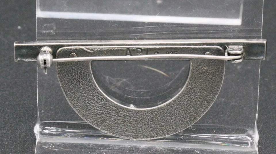 ARI D. NORMAN Grande Spilla In ARGENTO 925 E SMALTO Art Decò Style 56 x 24 mm - Immagine 2 di 4