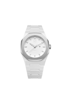 **D1 Milano A-PR05 - 40mm Uhr, weiß, Polycarbonat, Stahldetails**